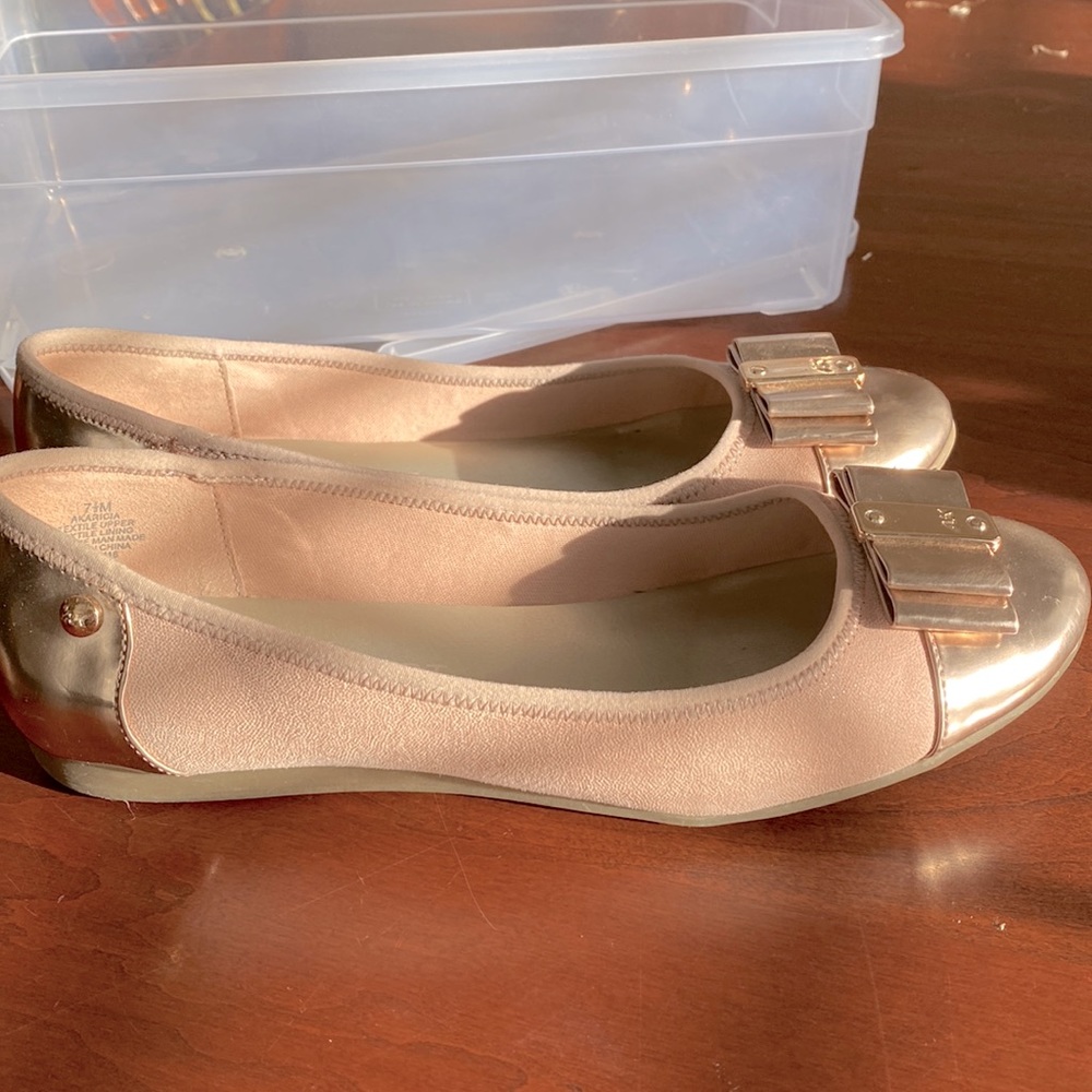 Pink and gold AK Sport flats, worn once.